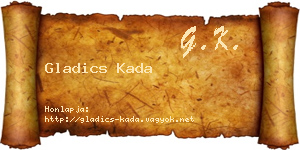 Gladics Kada névjegykártya
